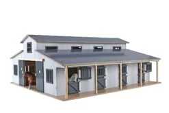 KidsGlobe Manege Paardenstal Met 7 Boxen En Weiland -Speelwereld Winkel 610311 kidsglobe paardenstal manege grey white 2