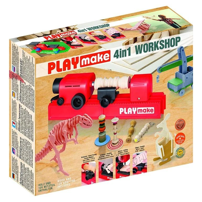 PLAYmake 4 In 1 Houtbewerkingsmachine Houtdraaibank 3 PLAYmake 4 In 1 Houtbewerkingsmachine Houtdraaibank