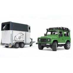 Bruder 2592 Terreinwagen Land-Rover Defender Met Paard En Trailer -Speelwereld Winkel BF2592 bruder 2592 landrover defender paardentrailer en paard