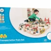 BigJigs BJT018 Houten Trein 124-delige Treinset Transport 1 BigJigs BJT018 Houten Trein 124-delige Treinset Transport -Speelwereld Winkel BJT018 bigjigs houten trein houten treinbaan transportset
