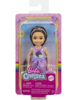 Barbie Pop Chelsea Met Bruin Haar En Jurkje Met Eenhoorn -Speelwereld Winkel barbie club chelsea bruin haar eenhoorn top 2