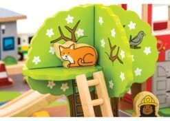 BigJigs BJT049 Treintafel Brandweer Spoortafel Houten Trein -Speelwereld Winkel bigjigs bt049 brandwweer trein set en tafel 4