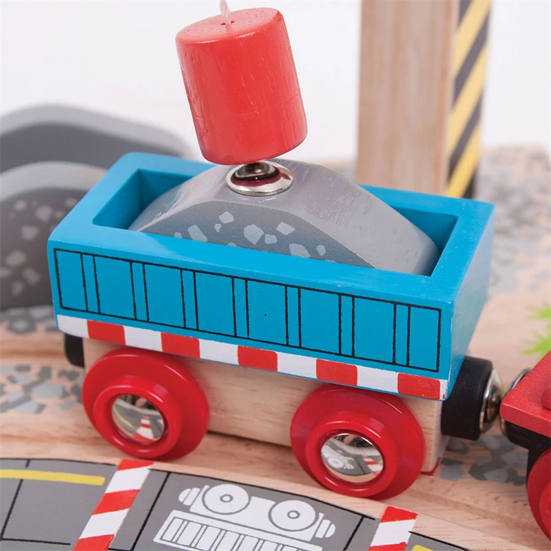 BigJigs BJT253 Houten Trein Grindkraan 4 BigJigs BJT253 Houten Trein Grindkraan - Afbeelding 2