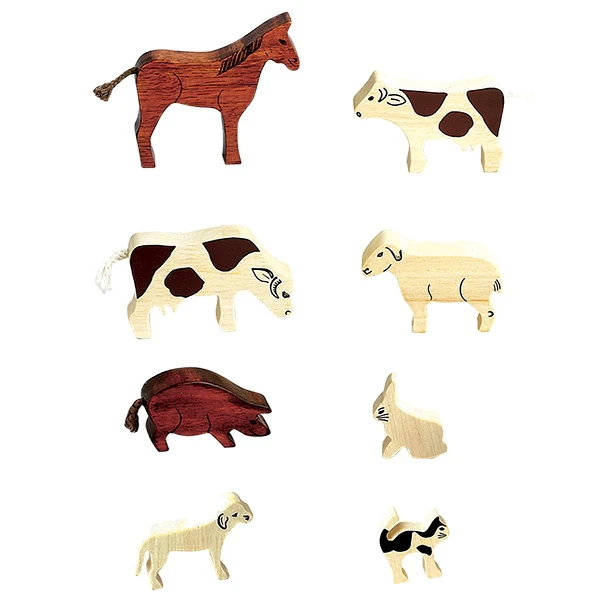 Houten Boerderijdieren 4 Houten Boerderijdieren - Afbeelding 2