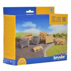 Bruder 2415 Logistieke Set Kisten En Pallets -Speelwereld Winkel bruder 02415 pallets kratten 1