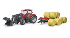 Bruder 03198 Case IH-Optum 300-CVX Met Voorlader En Platte Hooiwagen -Speelwereld Winkel bruder 03198 case IH Optum 300CVX met voorlader en balenwagen 2