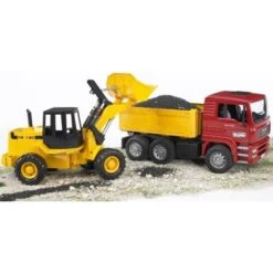 Bruder 2752 Kipper Vrachtwagen MAN TGA Met Shovel Fiat FR 130 -Speelwereld Winkel bruder kipwagen man tga met shovel fiat fr 130 2