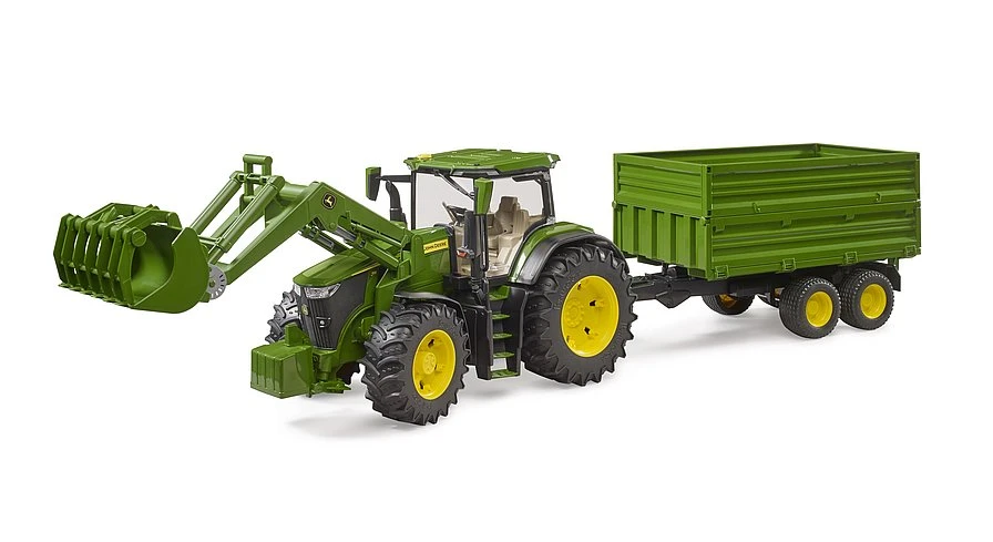 Bruder 3155 JohnDeere 7R-350 + Voorlader En Aanhangwagen 3 Bruder 3155 JohnDeere 7R-350 + Voorlader En Aanhangwagen