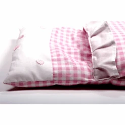 Dekbedje / Poppendekentje Rose Geruit -Speelwereld Winkel dekje roze geruit