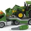 Dieplader + Tractor John Deere Met Voorlader – Constructiespeelgoed – Theo Klein 3908 -Speelwereld Winkel dieplader met tractor john deere theo klein 3908