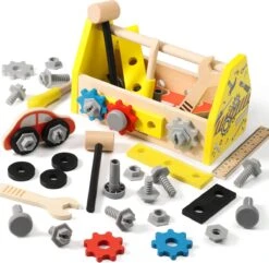 Houten Toolbox Dorjee Houten Speelgoed Gereedschapskist 10 Houten Toolbox Dorjee Houten Speelgoed Gereedschapskist -Speelwereld Winkel dorjee toolkitgereedschapskist incl auto en gereedschap houten toolbox. 3