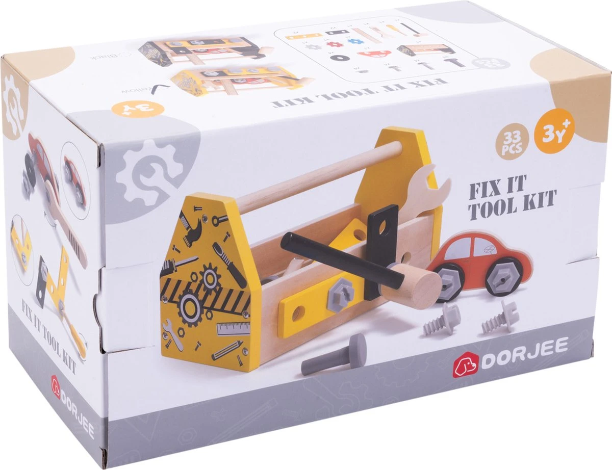 Houten Toolbox Dorjee Houten Speelgoed Gereedschapskist 3 Houten Toolbox Dorjee Houten Speelgoed Gereedschapskist