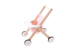 EngelhartPoppenwagen Houtroze Wit Doll Stroller