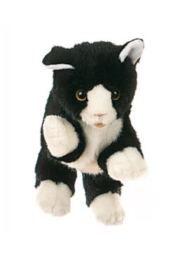 Handpop Zwart-witte Poes Living Puppets -Speelwereld Winkel handpop living puppets w045 zwart witte poes 1