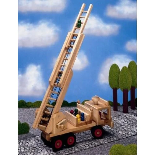 Houten Brandweerwagen Fagus Ladderwagen 5 Houten Brandweerwagen Fagus Ladderwagen - Afbeelding 3