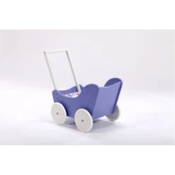 Houten Poppenwagen Purple -Speelwereld Winkel houten poppenwagen paars wit 3