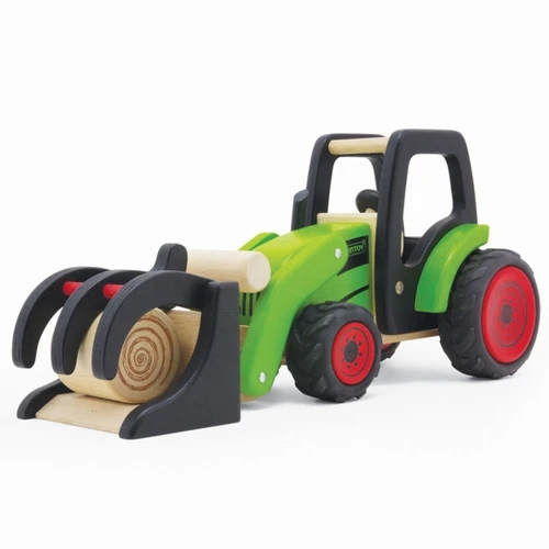 Pintoy Houten Tractor Met Voorlader 3 Pintoy Houten Tractor Met Voorlader