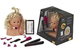 Kapkop Met Braun Satin Hair 7 Stijltang -Speelwereld Winkel kapkop stijltang theo klein 5245