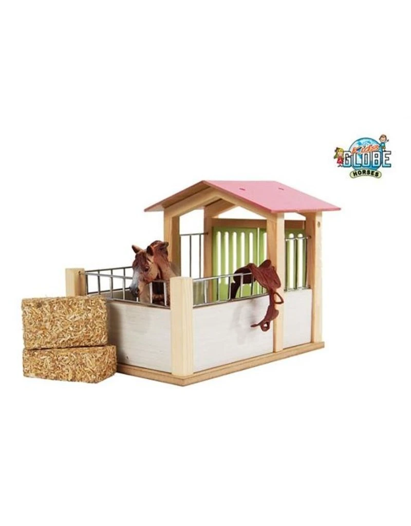 Kidsglobe Paardenbox Paardenstal 1 Box Rose/Wit 4 Kidsglobe Paardenbox Paardenstal 1 Box Rose/Wit - Afbeelding 2