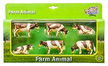 Set Van 6 Rood-bonte Koeien Kidsglobe 3 Set Van 6 Rood-bonte Koeien Kidsglobe