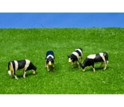 Koeien Set Van 4 Stuks Zwart/wit Staand Kidsglobe Schaal 1 : 50 -Speelwereld Winkel kidsglobe 571967 4 koeien 1 1