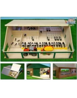 Kids-Globe Koeienstal Ligboxenstal Met Melkunit 1 : 32 -Speelwereld Winkel kidsglobe 610495 ligboxenstal met melkunit 1 1