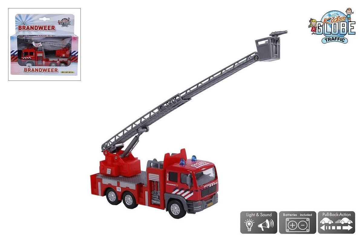 Kidsglobe 510125 Brandweer Ladderwagen Licht En Geluid 1:32 6 Kidsglobe 510125 Brandweer Ladderwagen Licht En Geluid 1:32 - Afbeelding 4