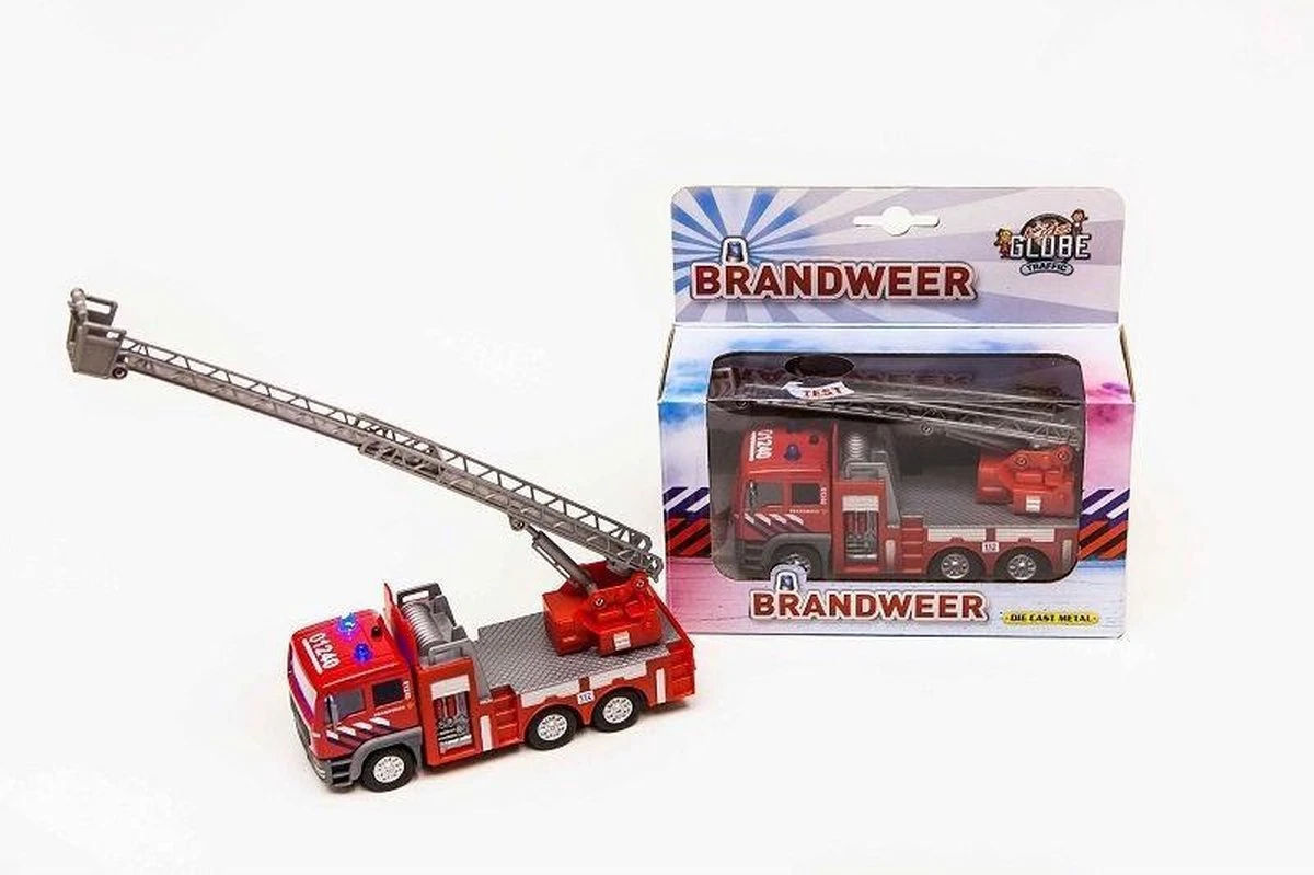 Kidsglobe 510125 Brandweer Ladderwagen Licht En Geluid 1:32 4 Kidsglobe 510125 Brandweer Ladderwagen Licht En Geluid 1:32 - Afbeelding 2