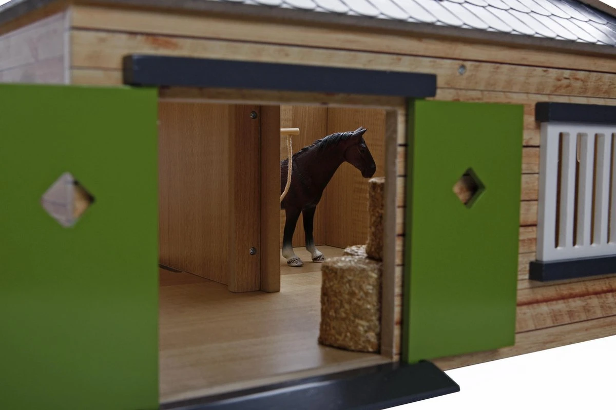 Kidsglobe Paardenstal Met 4 Boxen En Berging Bruin/groen 6 Kidsglobe Paardenstal Met 4 Boxen En Berging Bruin/groen - Afbeelding 4