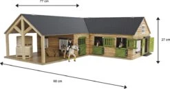 Kidsglobe Paardenstal Met 4 Boxen En Berging Bruin/groen 14 Kidsglobe Paardenstal Met 4 Boxen En Berging Bruin/groen -Speelwereld Winkel kidsglobe hoek paardenstal 4 paardenboxen bruingroen met berging 5