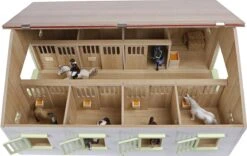 KidsGlobe Paardenstal Met 7 Boxen Pink-White -Speelwereld Winkel kidsglobe paardenstal 7 paardenboxen wit roze 610189