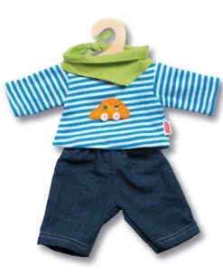 Kledingset Spijkerbroek Met Gestreept Shirt Mt. 28 – 35 Cm.