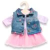 Kledingset Jurk Rose Met Spijkerjack Mt. 35 – 45 Cm. -Speelwereld Winkel kledingset pop heless 1550 2550 1