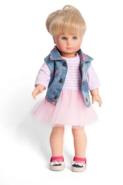 Kledingset Jurk Rose Met Spijkerjack Mt. 28 – 35 Cm. -Speelwereld Winkel kledingset pop heless 550 2550 1