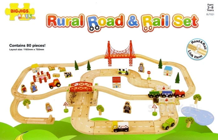 BigJigs BJT021 Landelijke Road & Railset 6 BigJigs BJT021 Landelijke Road & Railset - Afbeelding 4