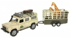 Land Rover Defender + Giraffetrailer -Speelwereld Winkel landrover defender met giraffetrailer kidsglobe 1 1
