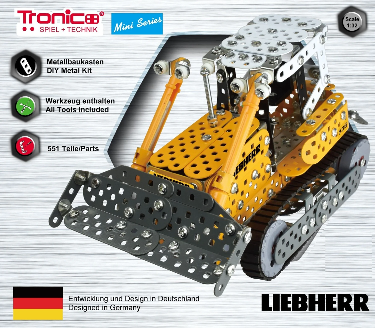 Tronico Mini Liebherr Bulldozer 1:32 Constructie Speelgoed 4 Tronico Mini Liebherr Bulldozer 1:32 Constructie Speelgoed - Afbeelding 2