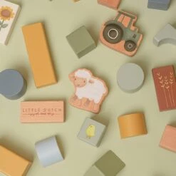 Little Dutch LD7145 Houten Blokkenton Little Farm FSC -Speelwereld Winkel little dutch 7145 bouwblokken little farm fsc 2