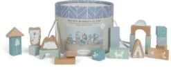 Little Dutch Houten Blokkenton Blauw LittleDutch 10 Little Dutch Houten Blokkenton Blauw LittleDutch -Speelwereld Winkel little dutch 4413 blauw houten blokken in ton