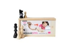 Essenhouten Schaakstukken In Kistje Hoogte Koning 88 Mm