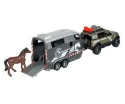 Majorette LandRover Met Paardentrailer Met Licht En Geluid -Speelwereld Winkel majorette landrover land rover horse carrier paardentrailer 213776000 2