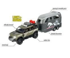 Majorette LandRover Met Paardentrailer Met Licht En Geluid -Speelwereld Winkel majorette landrover land rover horse carrier paardentrailer 213776000 4