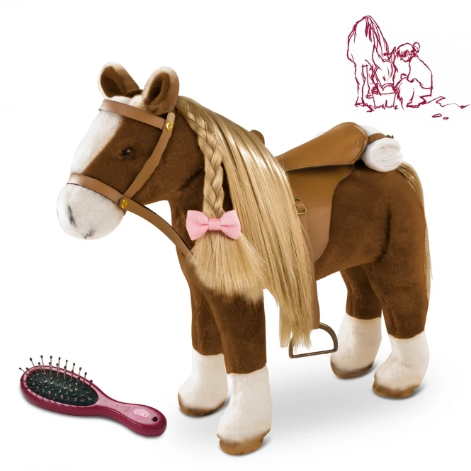Pony Bruin Gotz Schofthoogte-37-cm. 3 Pony Bruin Gotz Schofthoogte-37-cm.