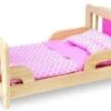Pintoy Houten Poppenbed Roze Met Dekbedje -Speelwereld Winkel poppenbed pintoy rose