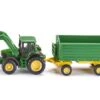 Siku 1843 Tractor John Deere Met Frontlader En Aanhangwagen Schaal 1 : 87 -Speelwereld Winkel siku 1843 tractor john deere met frontlader en aanhangwagen