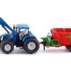 Siku 1988 New-Holland-met-frontlader Strautmann-voermengwagen -Speelwereld Winkel siku 1988 new holland met voorlader en voedermengwagen