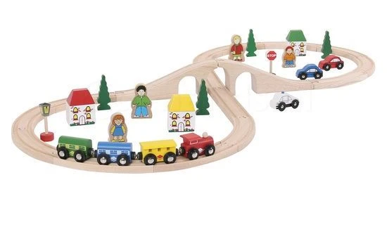 BigJigs BJT012 Treinset Grote Acht Houten Trein 3 BigJigs BJT012 Treinset Grote Acht Houten Trein