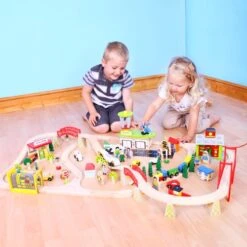 BigJigs BJT018 Houten Trein 124-delige Treinset Transport 17 BigJigs BJT018 Houten Trein 124-delige Treinset Transport -Speelwereld Winkel treinset transport bigjigs bjt018 4